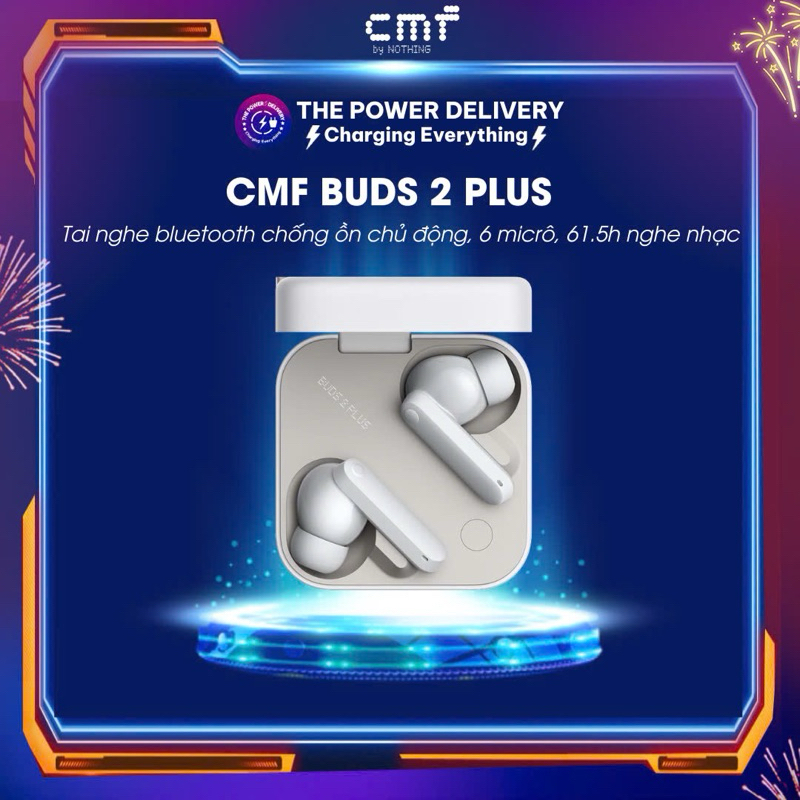 images-upload-woo2F6b80854fc579d59bad5a2aac14940331.jpg Tai nghe không dây CMF Buds 2 Plus chống ồn chủ động thích ứng âm thanh độ phân giải cao 6 micrô 61.5 giờ nghe nhạc 1
